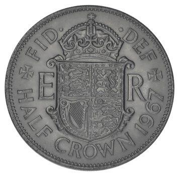 Монета Великобританія 1/2 крони 1967 F-VF Half Crown М18189 фото