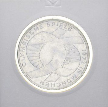 Монета Німеччина 10 марок 1972 Срібло F-VF &laquo;Олімпіада Мюнхен'72 - Вузол&raquo; М10982 фото