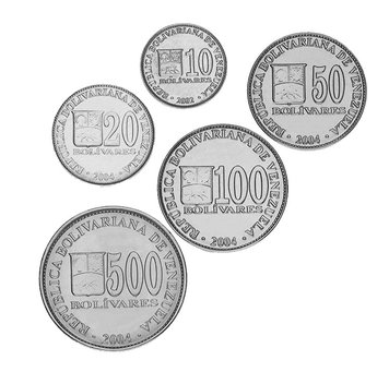 Venezuela set of 5 coins 2002-2004 UNC 10, 20, 50, 100, 500 bolivar