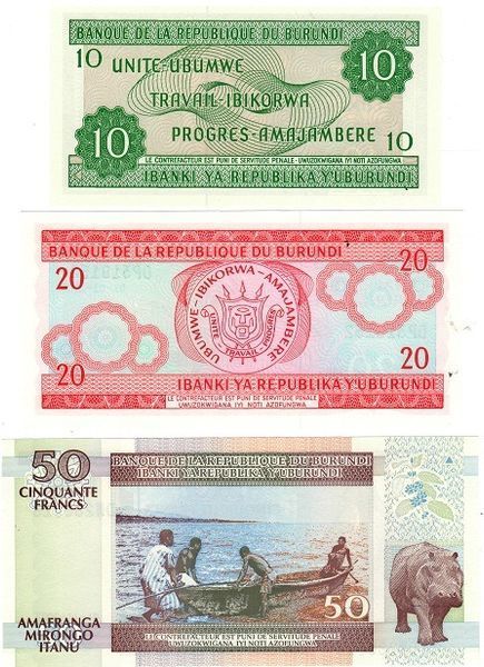 Бурунді набір з 4 банкнот 2001-2007 UNC Б03826 фото