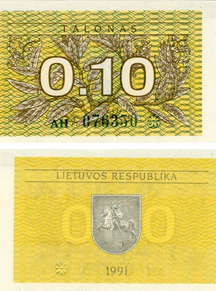 Lithuania 0.1 talon 1991 UNC (P29a)