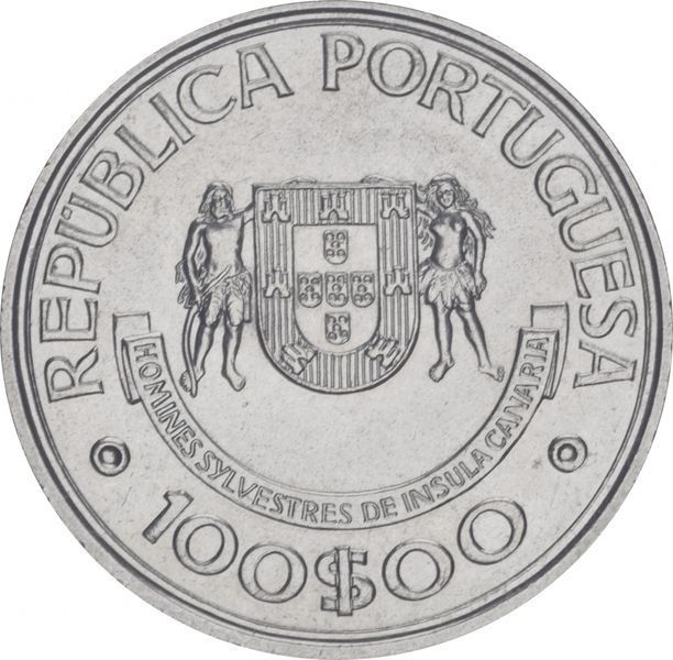Portugal 100 escudos 1989 "Discovery of the Canary Islands" AU-UNC (KM # 646)