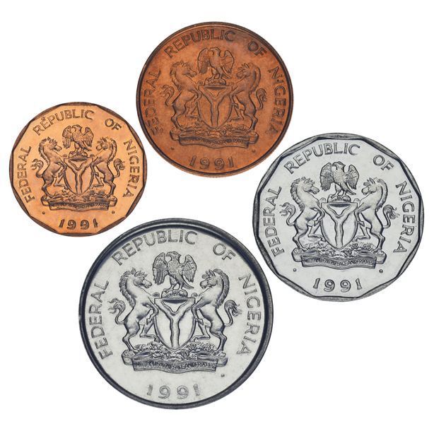 Набір монет Нігерія набір з 4 монет 1991 AU-UNC 10, 25, 50 кобо, 1 найра М21884 фото