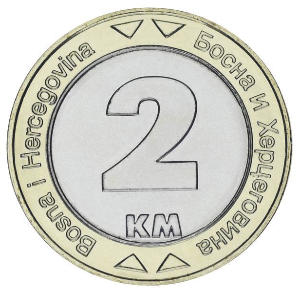 Монета Боснія та Герцеговина 2 марки 2022 Біметал UNC Птах - Голуб світу М21625 фото
