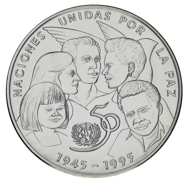 Монета Куба 1 песо 1995 UNC 50 років ООН М21433 фото