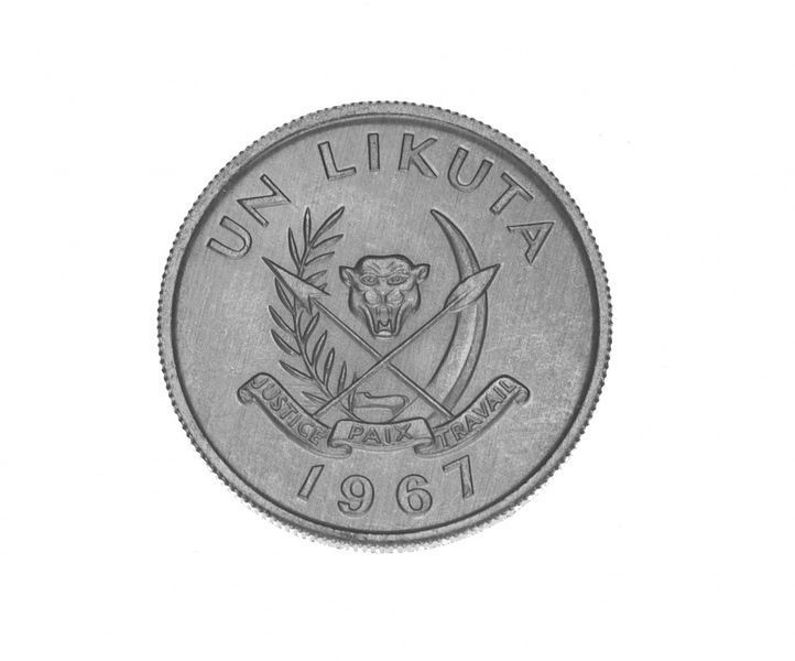 Монета Демократична республіка Конго 1 лікута 1967 F-VF (KM#8) М02104 фото