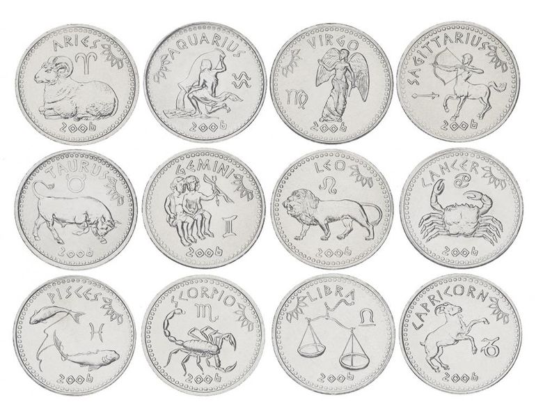 Somalia set of 12 coins 2006 "Signs of the Zodiac" UNC