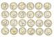 Turkey set of 24 coins for 1 kurush 2019-2020 Bimetal UNC "Birds of Turkey"