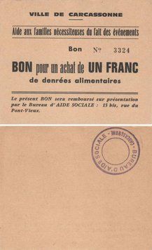 France 1 franc 1940-1945 UNC Carcassonne