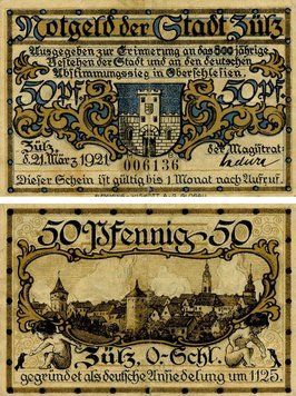 Banknote Germany Notgeld 50 pfennig 1921 F-VF Sultz