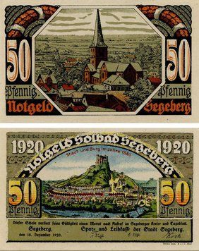 Banknote Germany Notgeld 50 pfennigs 1920 F-VF Segeberg