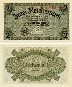 Германия 2 марки 1940-1945 AU-UNC (P.R137a)