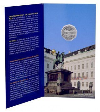 Австрія 5 євро 2006 Срібло UNC Головування Австрії в ЄС Сувенір М14959 фото