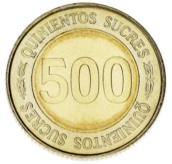 Ecuador 500 Sucre Bimetal 1997 UNC