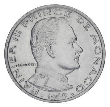 Монета Монако 1/2 франка 1965 F-VF М20445 фото