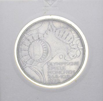 Монета Німеччина 10 марок 1972 Срібло F-VF &laquo;Олімпіада Мюнхен'72 - Стадіон&raquo; М10983 фото