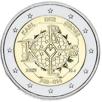 Монета Німеччина 2 євро 2023 Біметал UNC J 1275 років від дня народження Карла Великого М17479 фото