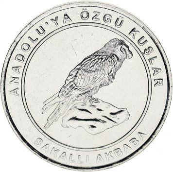 Coin Turkey 1 kurush 2018 UNC "Birds of Turkey - Beardach"