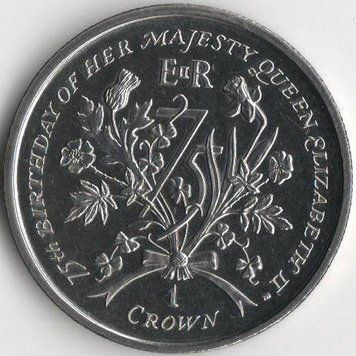 Монета Остров Мэн 1 крона 2001 &laquo;75 лет королеве Елизавете II&raquo; UNC (KM#1083) М08189 фото