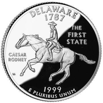Монета США 25 центів (квотер) 1999 P &laquo;Штати і території - Делавер&raquo; UNC (KM#293) М01420 фото