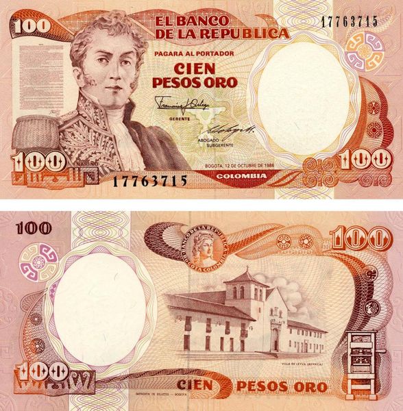 Colombia 100 pesos oro 1986 UNC (P426c)