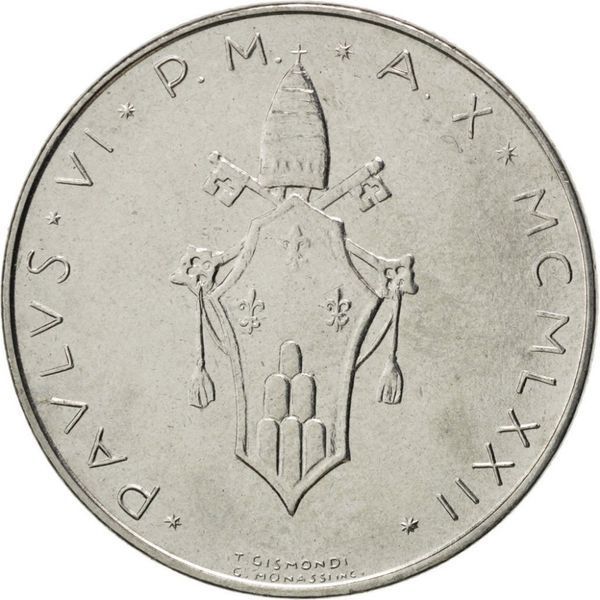 Vatican 100 lire 1972 VF (KM # 122)