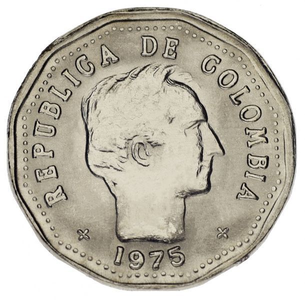 Колумбія 50 сентаво 1975 F-VF М14017 фото