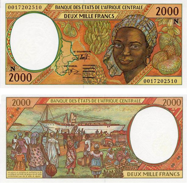 Central Africa 2000 francs 2000 N Equatorial Guinea UNC (P503N)