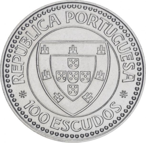 Portugal 100 escudos 1987 "The Golden Age of Portuguese Discovery - Eanes" AU-UNC (KM # 640)