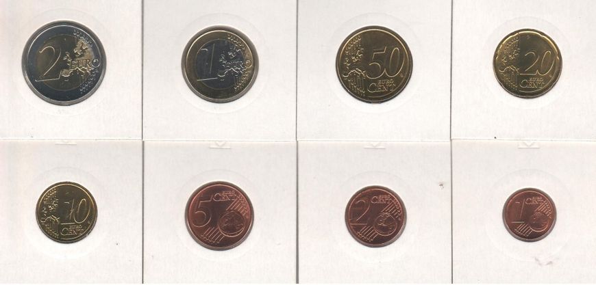 Латвія набір з 8 монет євро 2014 UNC 1, 2, 5, 10, 20, 50 євроцентів, 1, 2 євро М03106 фото