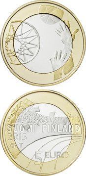 Фінляндія 5 євро 2015 &laquo;Спорт - Баскетбол&raquo; UNC (KM#237) М04887 фото
