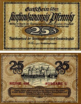 Banknote Germany Notgeld 25 pfennig 1921 F-VF Neustadt