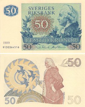 Швеція 50 крон 1989 UNC (P53) Б09268 фото