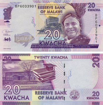 Malawi 20 kwacha 2019 UNC (P63f)