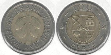 Ghana 100 Cedi 1991 F-VF (KM # 32)