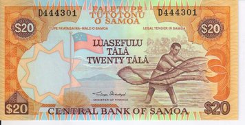 Samoa 20 tala 2002 1 UNC signature (P35a)