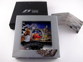 Singapore 50 dollars 2008 "Formula 1. Singapore Grand Prix" Silver Proof (KM # 288)