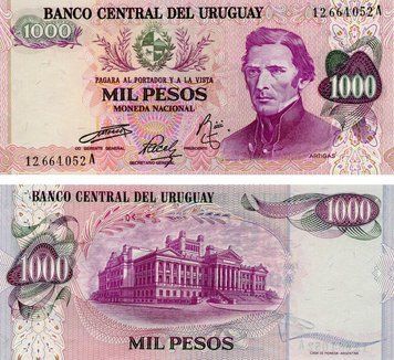 Uruguay 1,000 pesos 1974 UNC (P52)