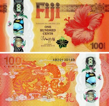 Fiji 100 Cents 2023 Resin UNC Commemorative Oriental Calendar - Year of the Dragon (Pnew)