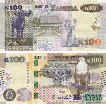 Zambia 100 Kwacha 2018 UNC Buffalo (P67)