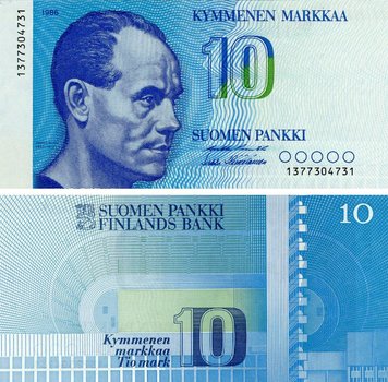 Finland 10 mark 1986 UNC (P113)