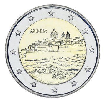 Монета Мальта 2 евро 2025 Биметалл UNC Мдина - исторический город М22254 фото