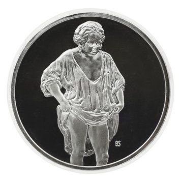 Монета США Пам'ятна медаль 1972-1976 Срібло Proof Рембрандт - Дівчина, що купається в річці (Ag 925, 67 грам) М21283 фото