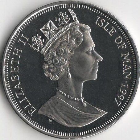 Coin Isle of Man 1 crown 1997 UNC Motorcycle series TT. Motorcycle. Gilera 1957 (KM#786)