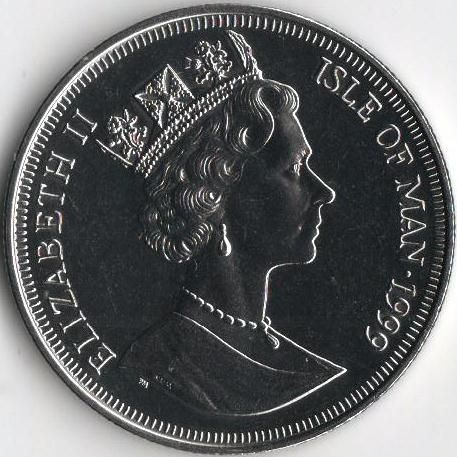 Острів Мен 1 крона 1999 року &laquo;Чемпіонат світу з регбі&raquo; UNC Різновид 2 (KM#934) М08140 фото