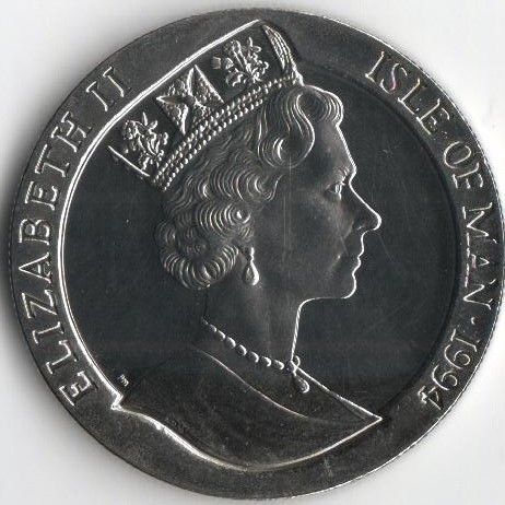 Coin Isle of Man 1 crown 1994 "FIFA World Cup USA" UNC Variety 4 (KM # 364)