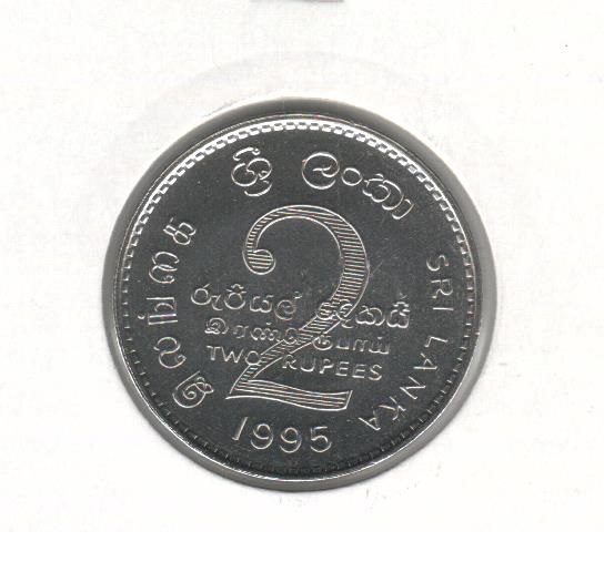 Sri Lanka 2 rupees 1995 “50 years of the FAO. Food for All ”UNC (KM # 155)