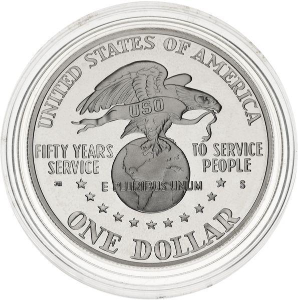 Coin USA 1 dollar 1991 Silver S Proof 50th Anniversary USA Oil Fund Eagle (KM # 232)