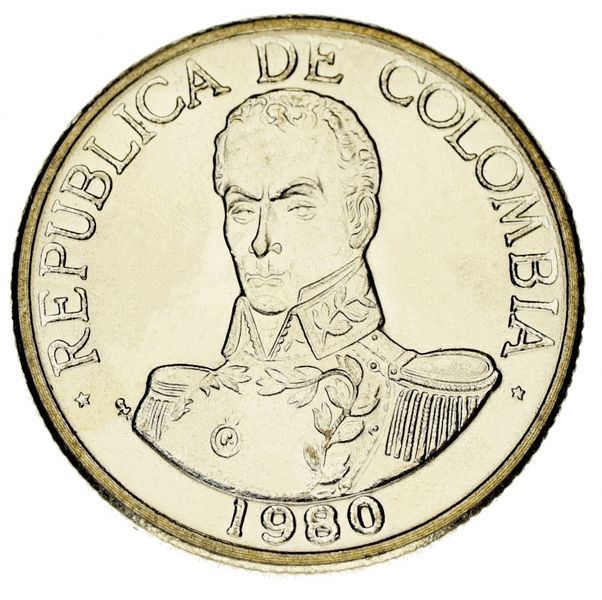 Colombia 1 peso 1980 F-VF