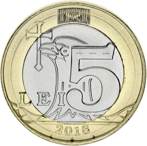 Moldova 5 lei 2018 Bimetal UNC (KMnew)